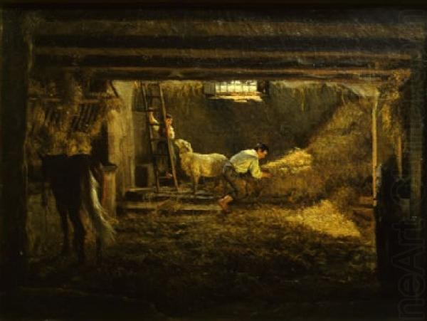 Filippo Palizzi Interno d'una stalla china oil painting image